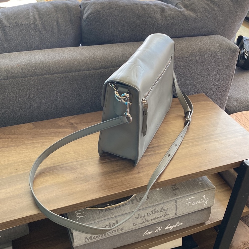 All Saints grey leather cross body purse - Picture 4 of 4